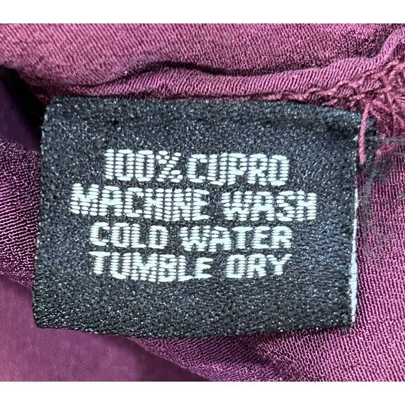 Tolani Purple 100% Cupro Button Up Roll Tab Long Sleeve Blouse - Picture 7 of 8